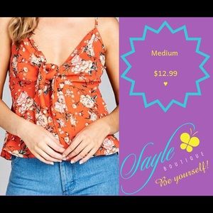 Floral Top Orange